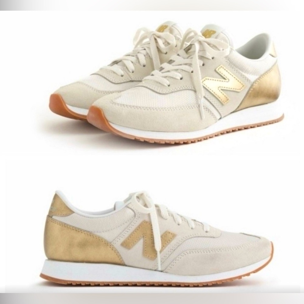 New Balance 520 Women's Cream and Gold Sneakers